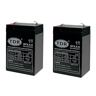 2 PACK TDR 6V 4.5AH UPS SLA Battery 4.5AH >4AH For Razor SCOOTER ALARM UTV EBIKE • $44.06
